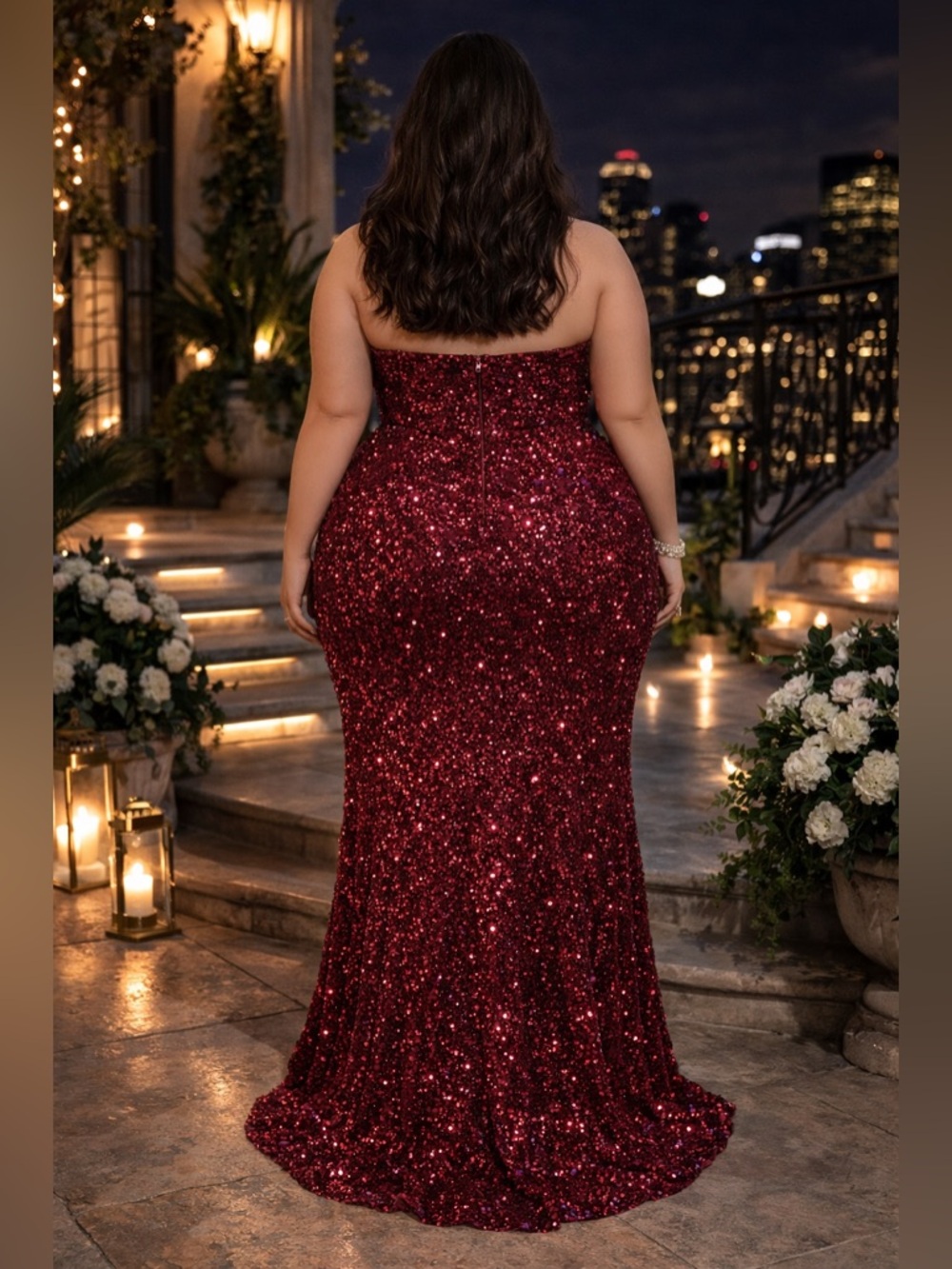 Fashion Nova Strapless Sequin Evening Gown Size 3XL - Picture 2 of 2